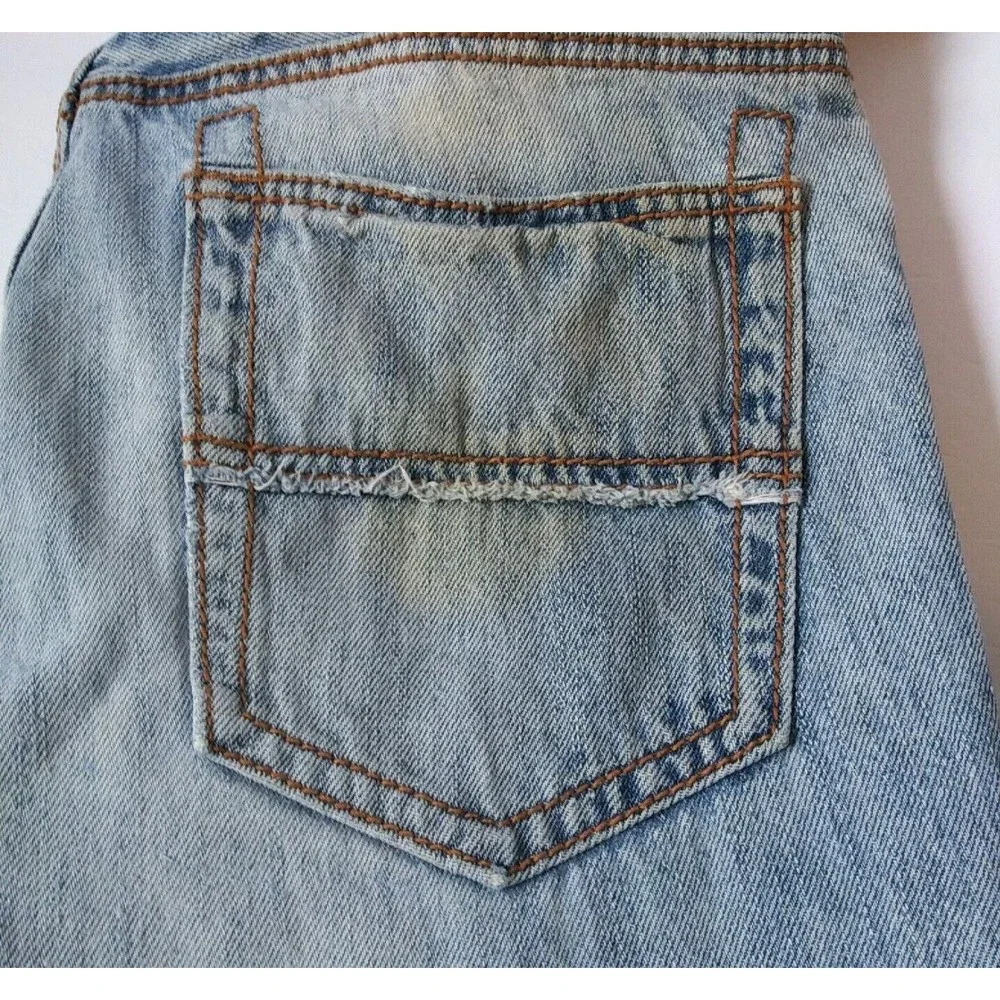 Aeropostale Distressed Driggs Slim Bootcut Mens Jeans Size 31/30 Light Blue - Picture 11 of 12